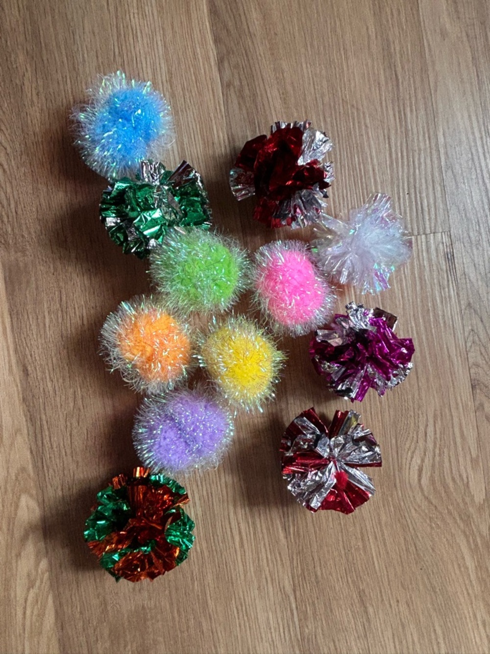 Sparkle Pom & Foil Cat Toy Assortment - Multi Color